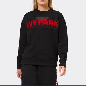 Ivy Park Mesh Logo Black and Red Sweatshirt